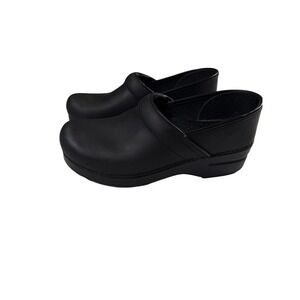 Dansko XP 2.0 Shoes Womens Size 8 38 Black Leather Clogs Slip Resistant Work